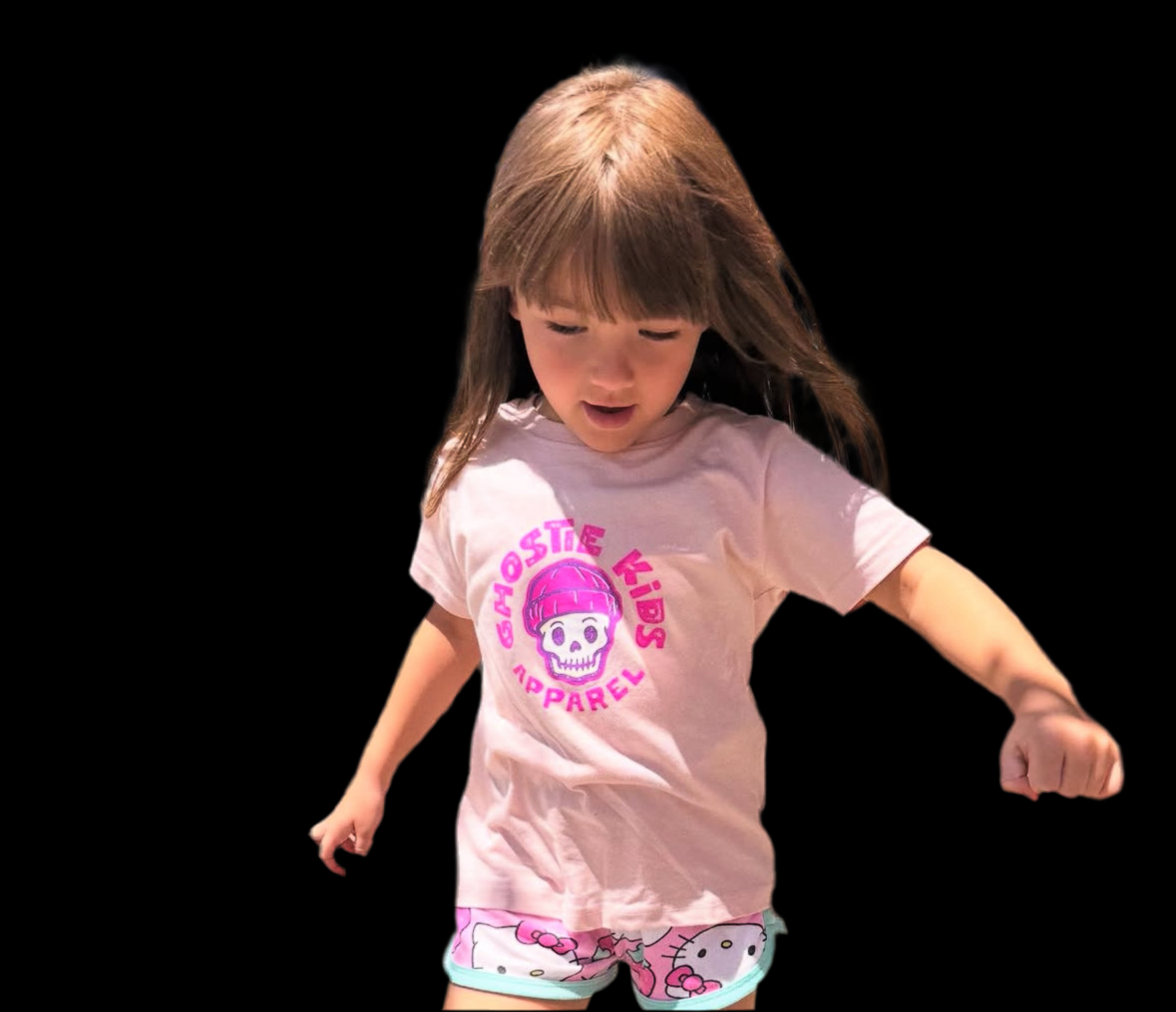 Ghostie Kids Logo Pale Pink Kids Tee