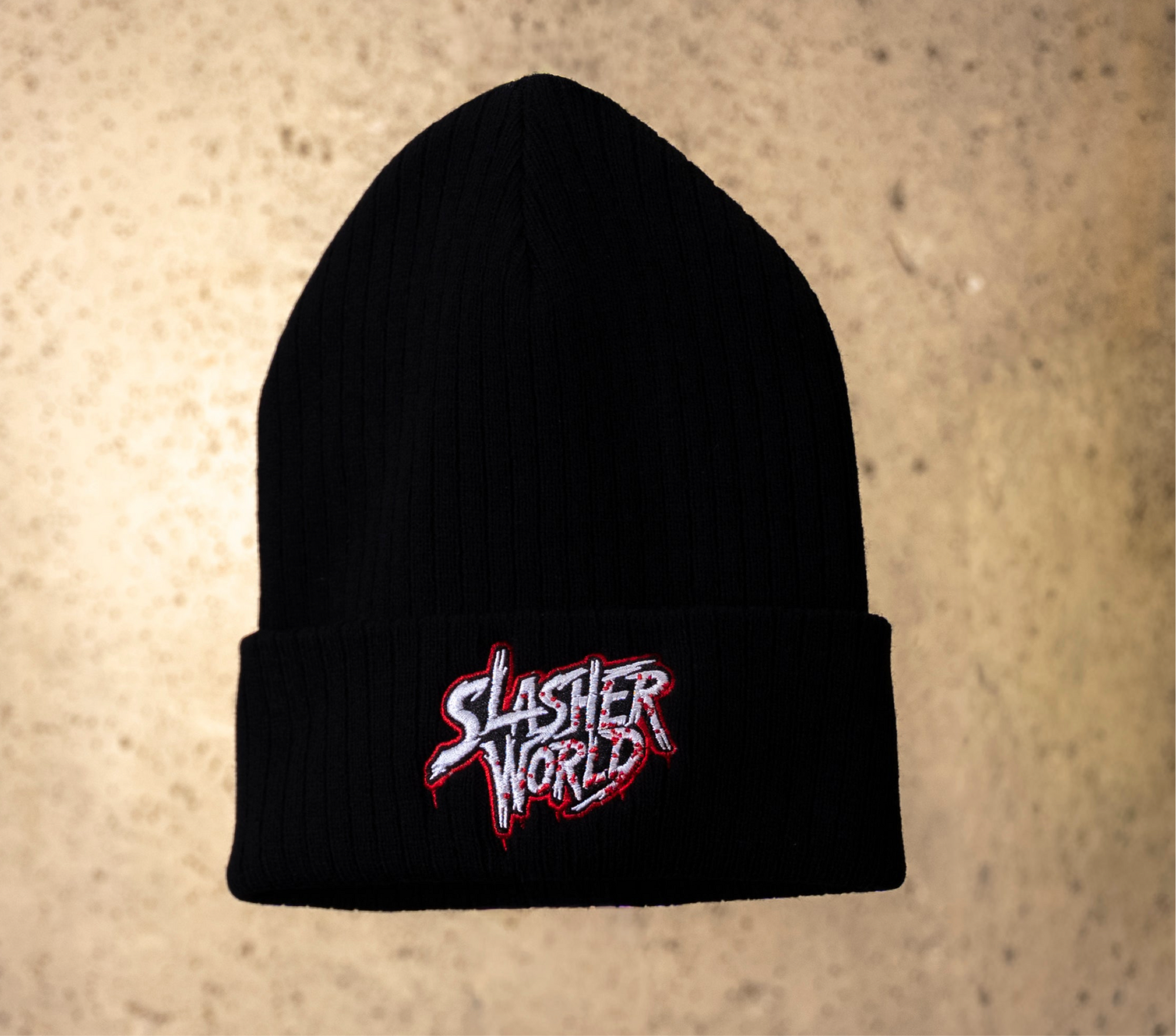 Slasher World Logo Black Beanie