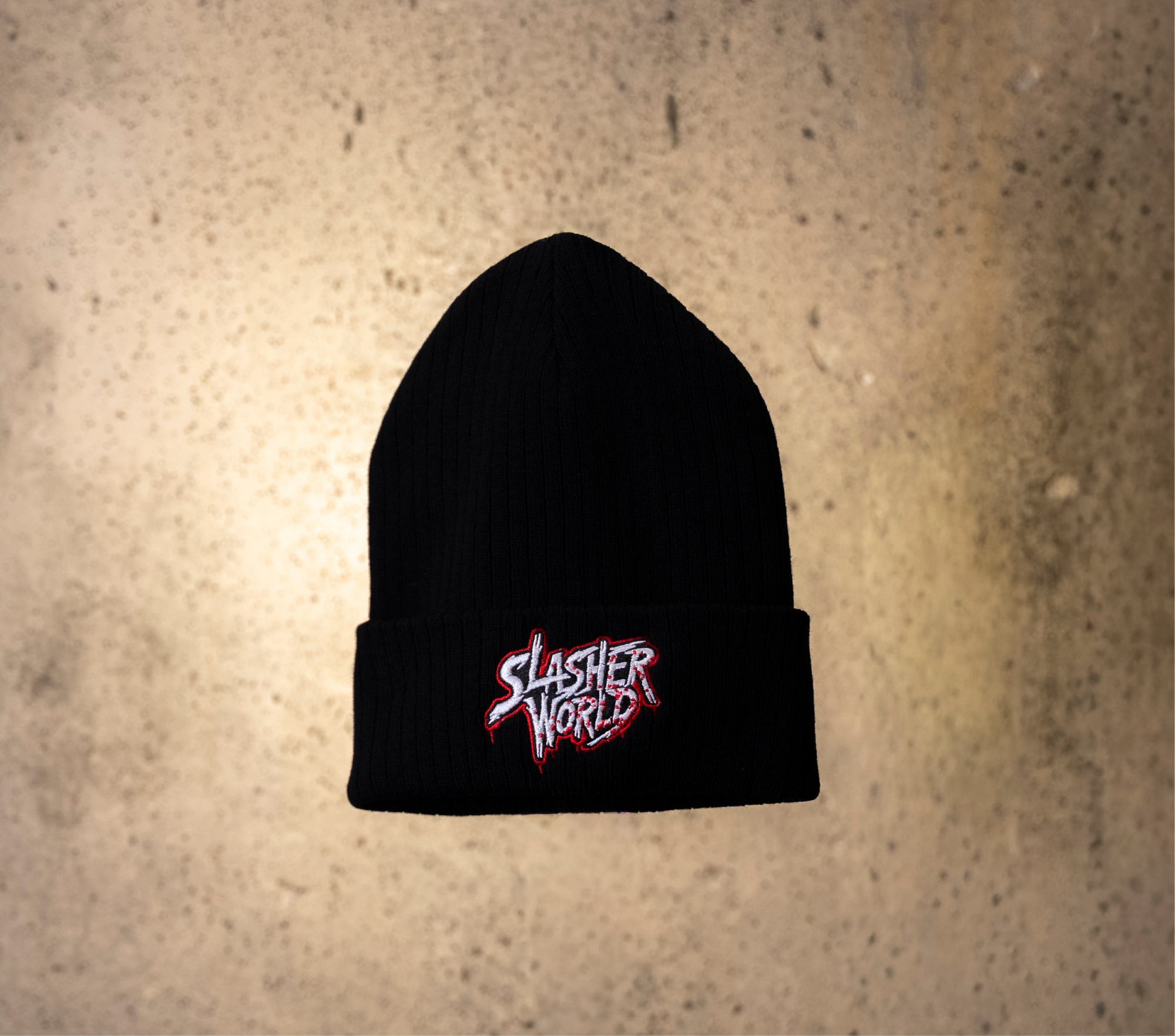 Slasher World Logo Black Beanie