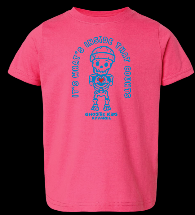 Ghostie Kids Logo Bright Pink Kids Tee