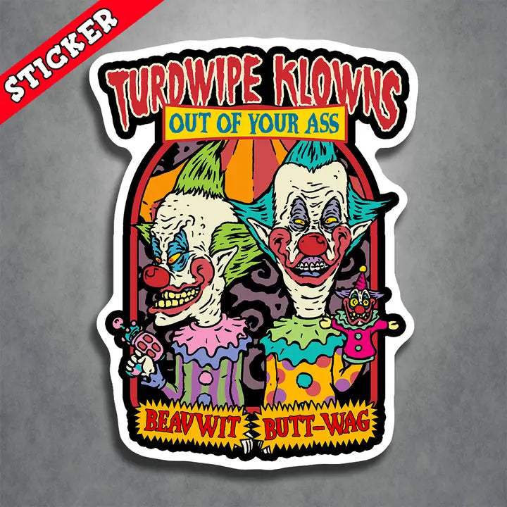 Beavis & Butthead Killer Klowns Sticker