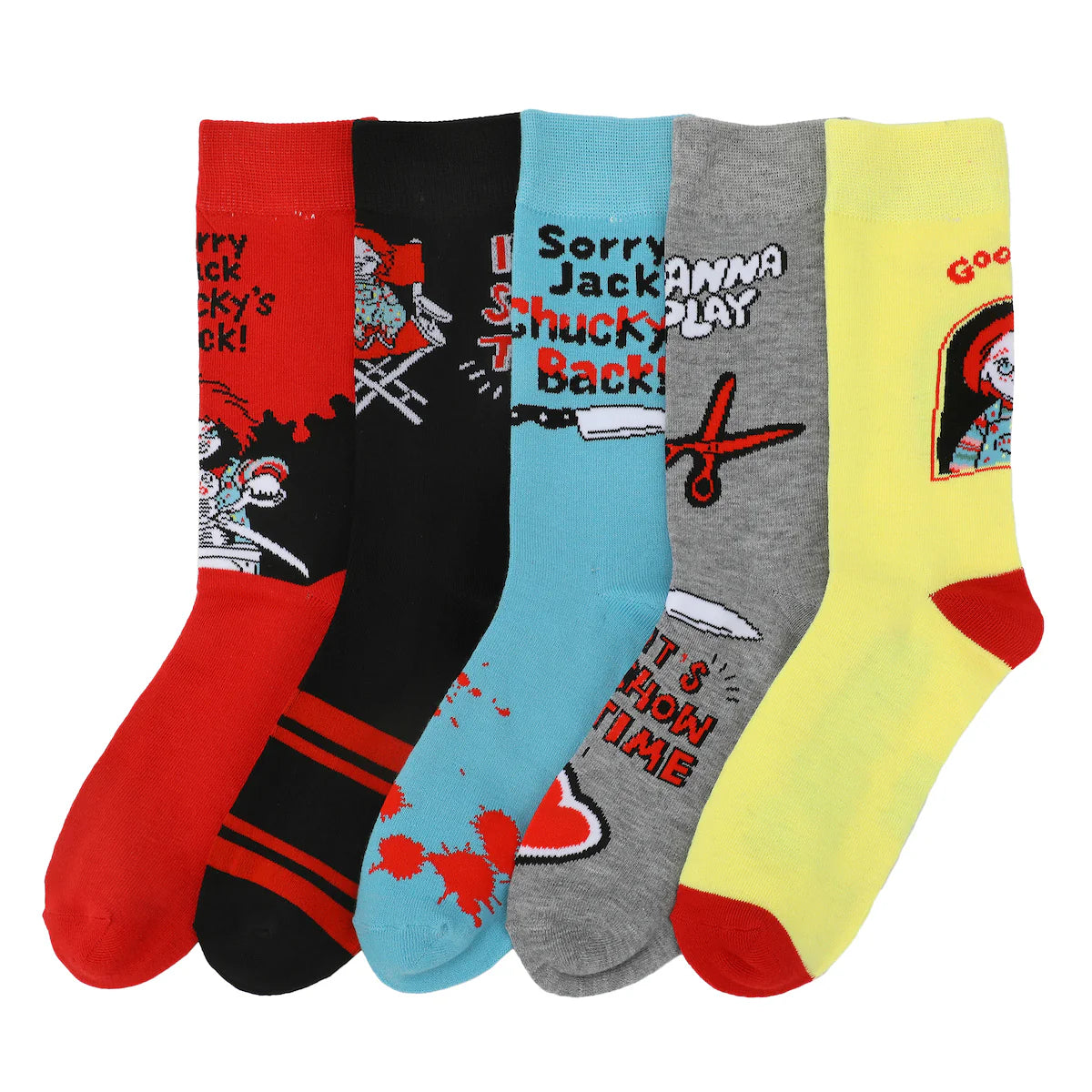 Chucky Mixed Character 5 pair Crew Socks