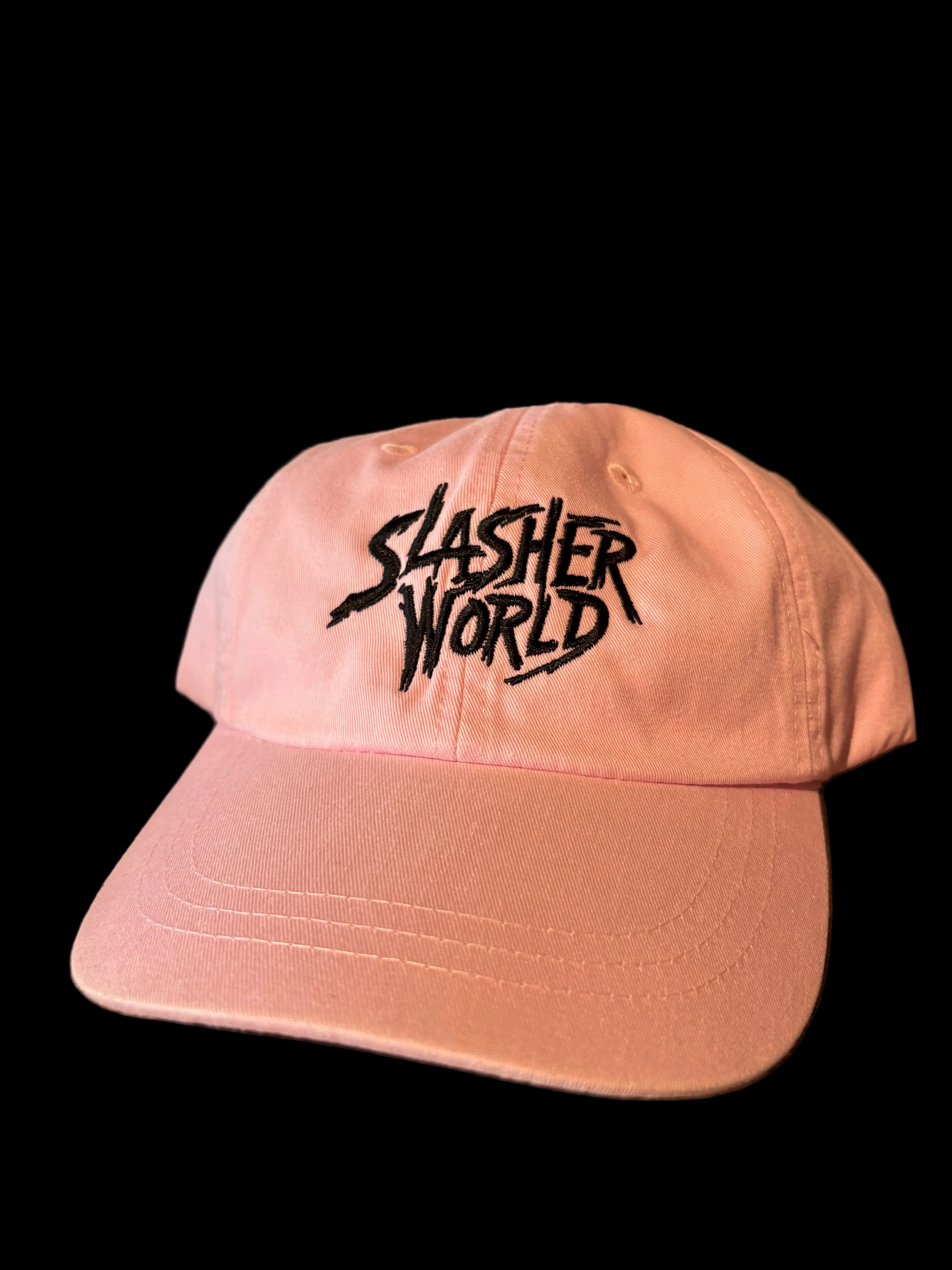 Pink Slasher World Black Logo Hat