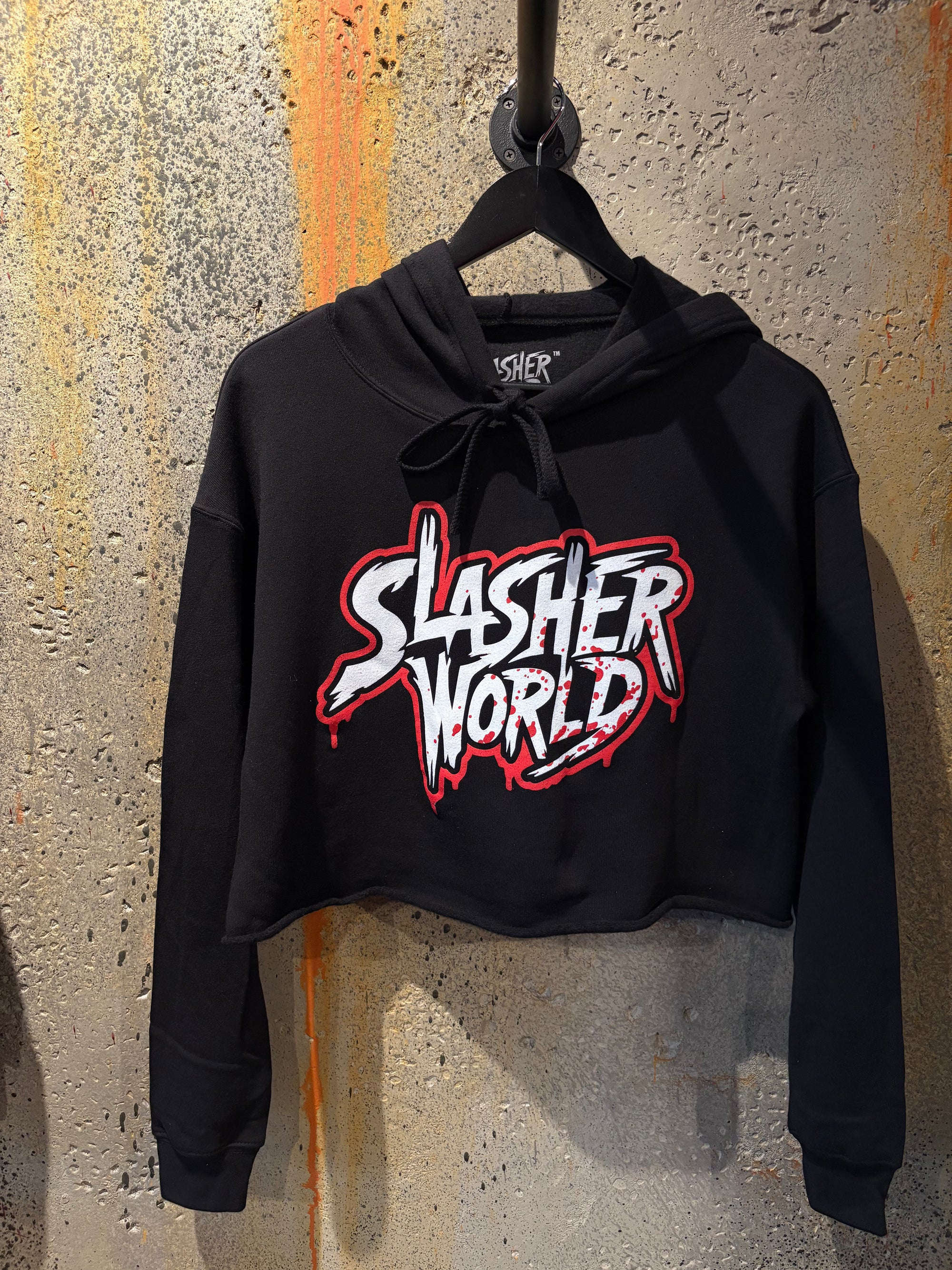 Slasher World Crop Hoodie