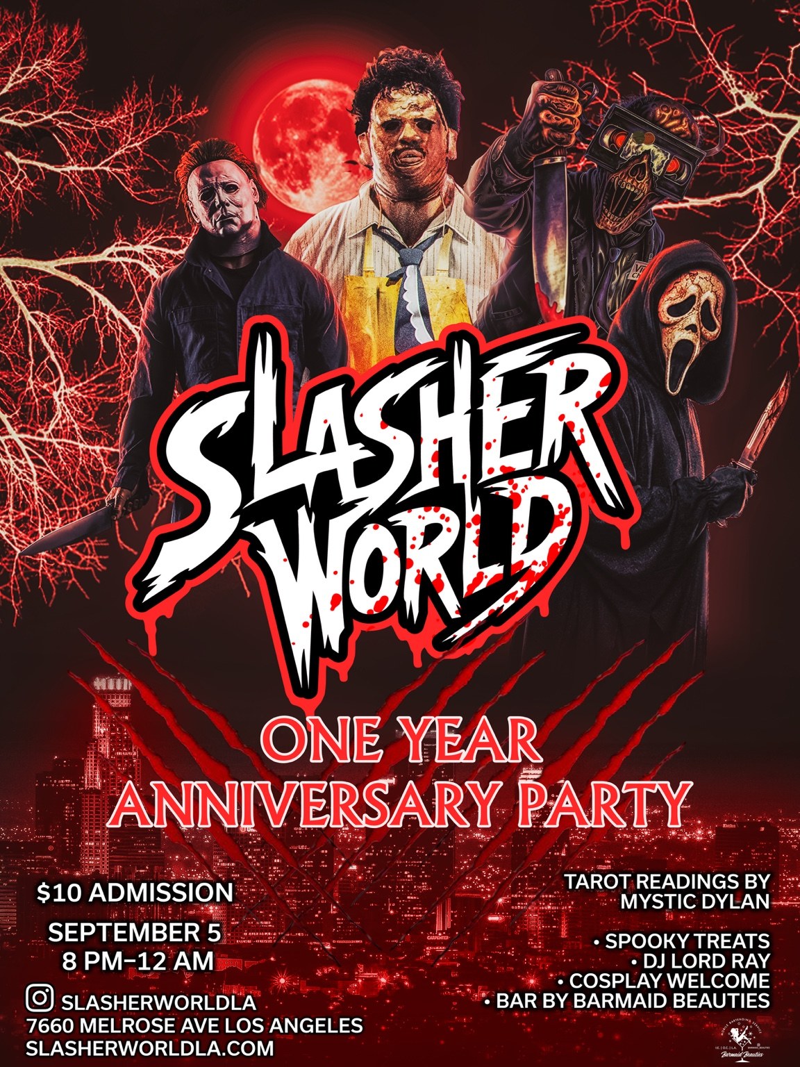 Slasher World’s One Year Anniversary Party! Sept 5th 8pm-12am