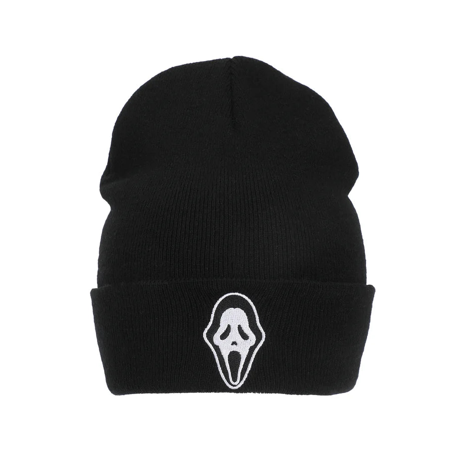 Ghostface Embroidered Black Beanie