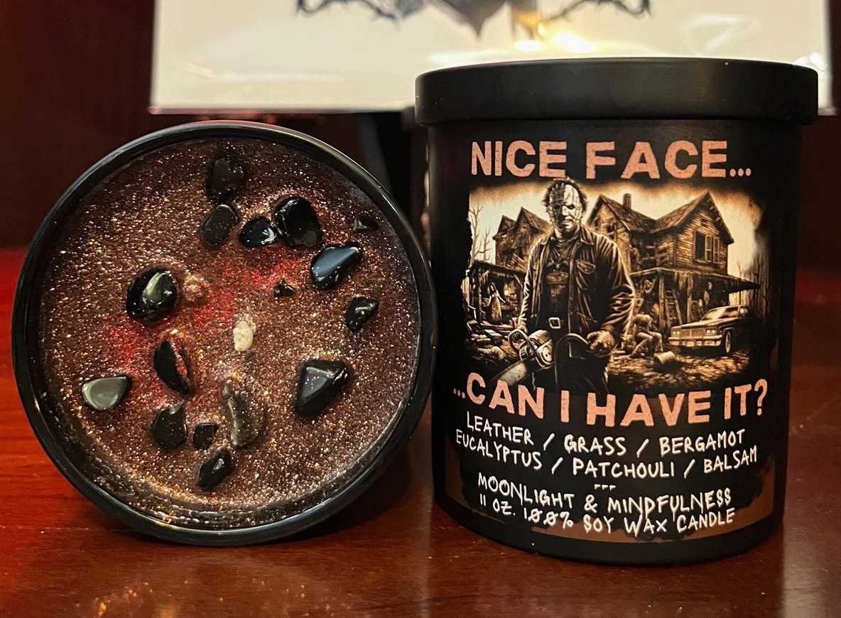 Nice Face Can I have it Leatherface Candle