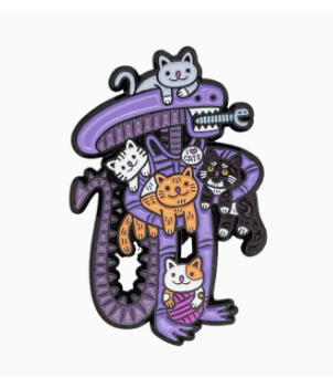 Alien Team Cats Pin