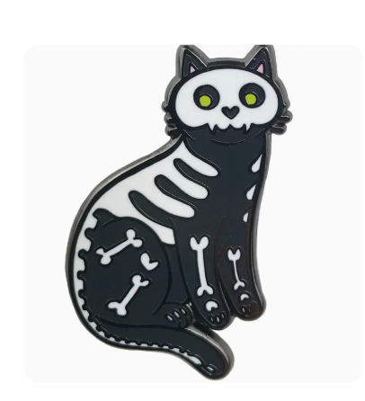 Skeleton Cat Pin