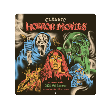 Classic Horror Movies 2026 Wall Calendar