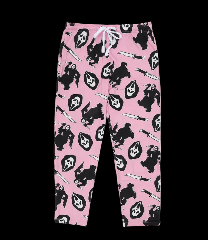 Ghostface All Over Print Women's Pink Sleep Pajama Lounge Pants