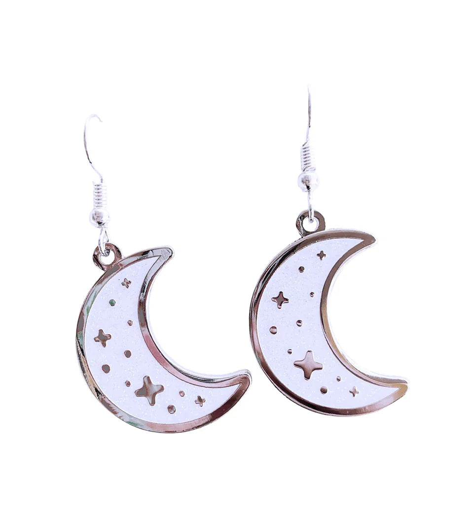 Sparkly Moon Earrings