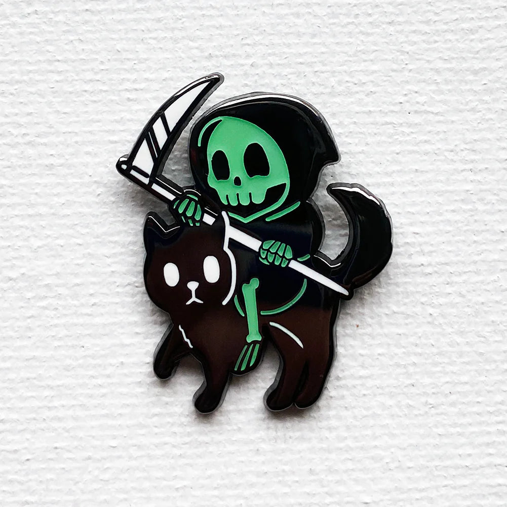 Reaper Cat Glowing Pin
